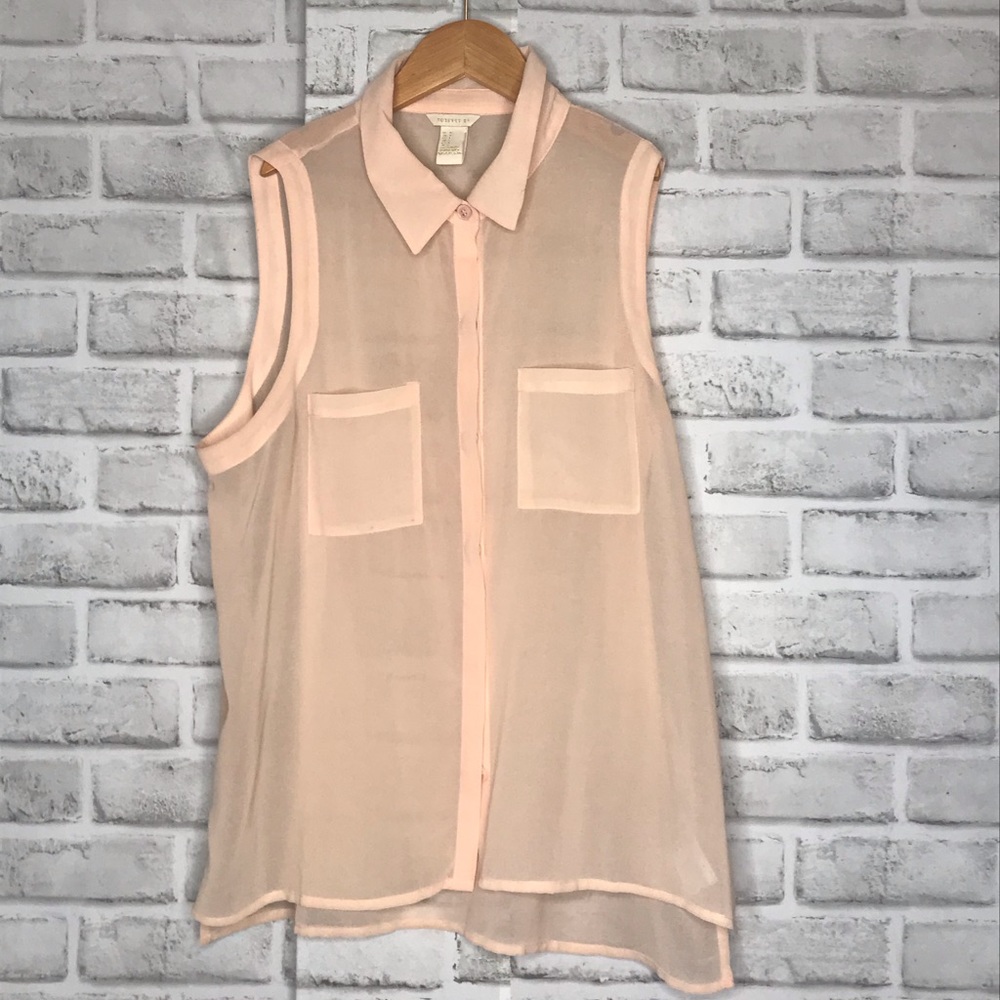 Pink Sheer Forever 21 Blouse - Picture 1 of 8